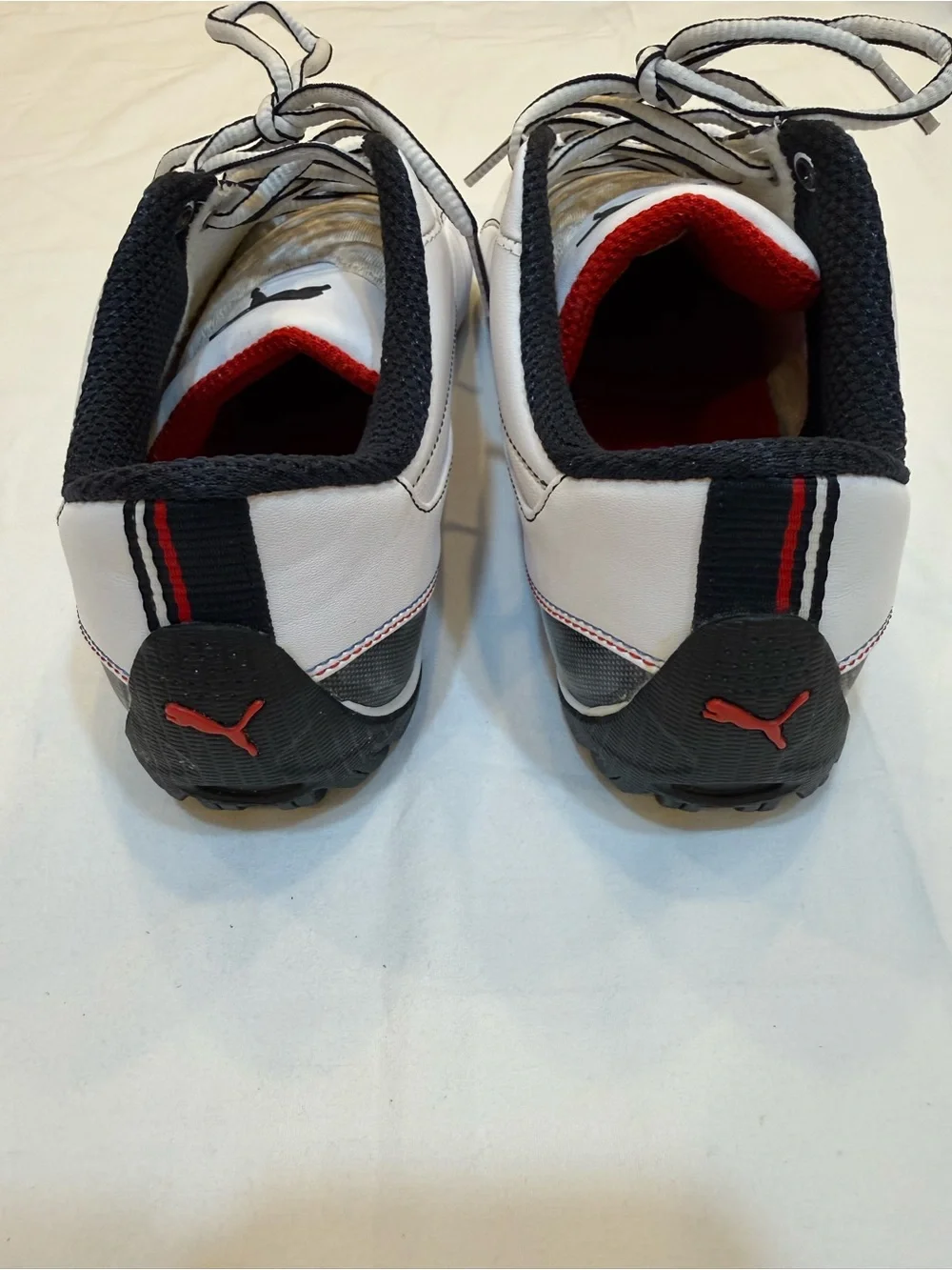 Puma Men’s White Sneakers with Black and Red Trim BMW Motorsport